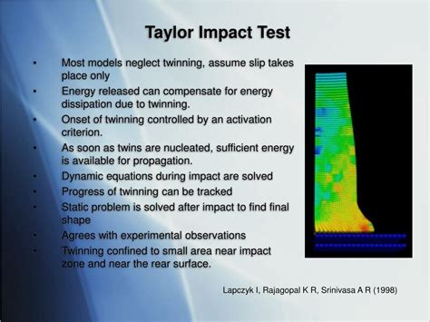 taylor bar impact test|taylor impact test plasticity model.